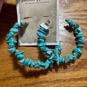 Turquoise stone hoop